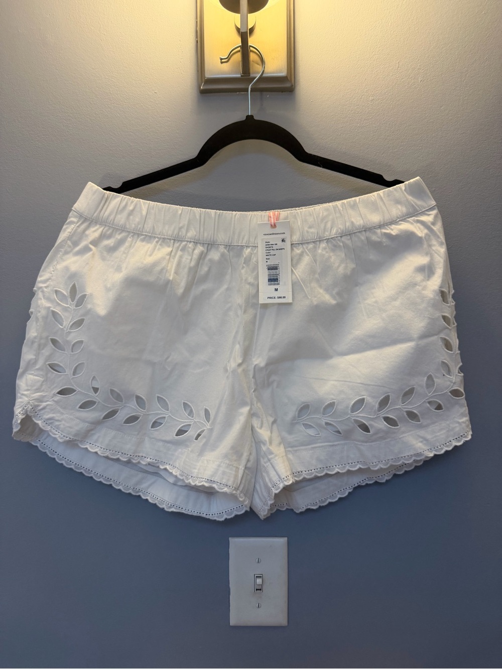 Vineyard Vines White Eyelet Cotton Shorts